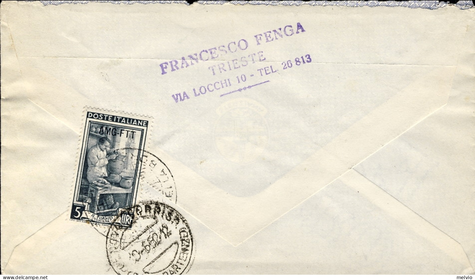 1952-Trieste A Lettera Racc. In Perfetta Tariffa Per L.105 Affr. Due Coppie L.25 - Marcophilia