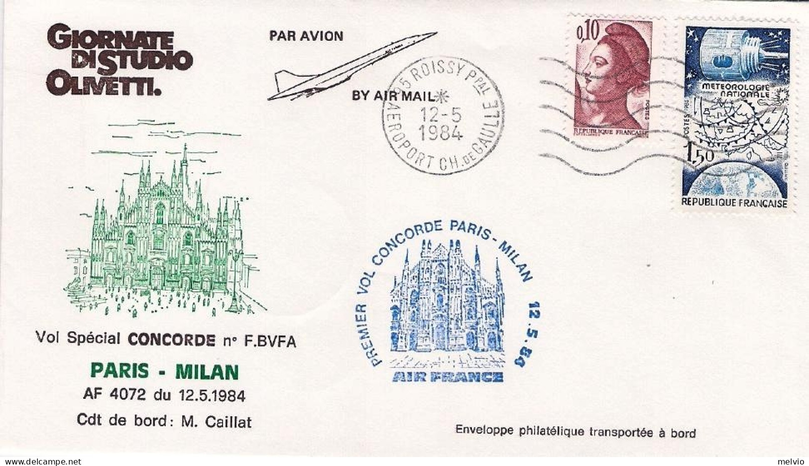 1984-France Francia Giornate Di Studio Olivetti I^volo Concorde Parigi Milano De - 1961-....
