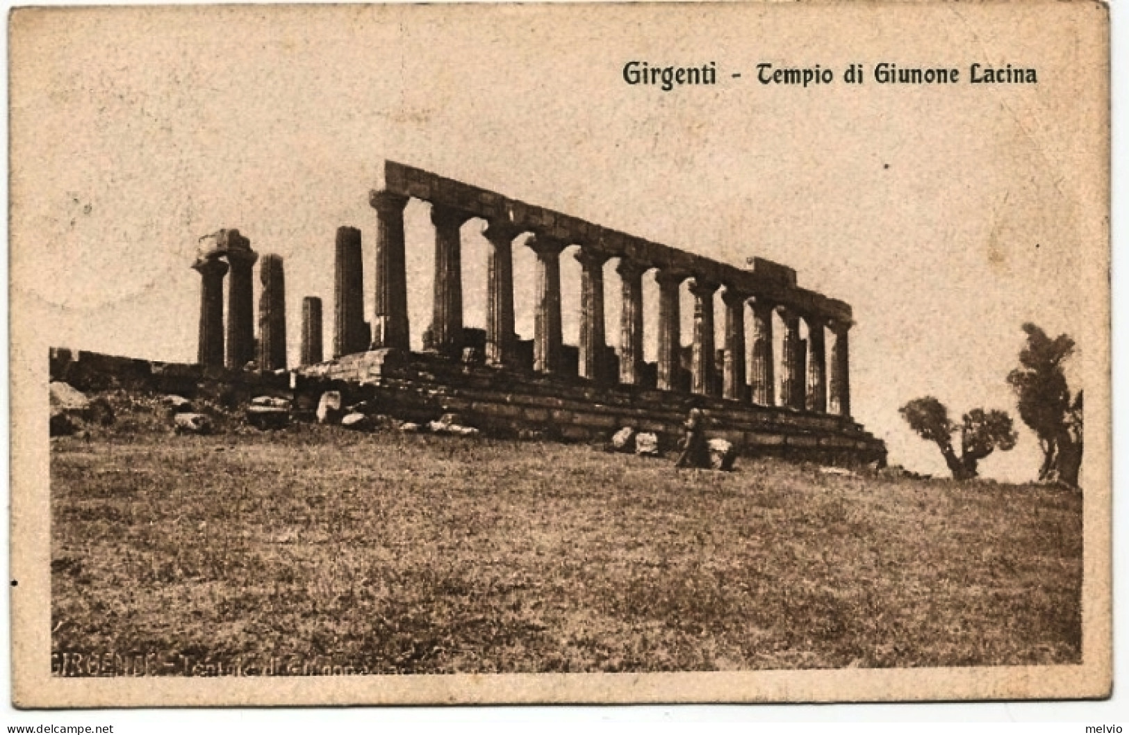 1925-annullo Di Ambulante P. Empedocle Hirbi Caltanissetta Su Cartolina Di Girge - Marcophilia