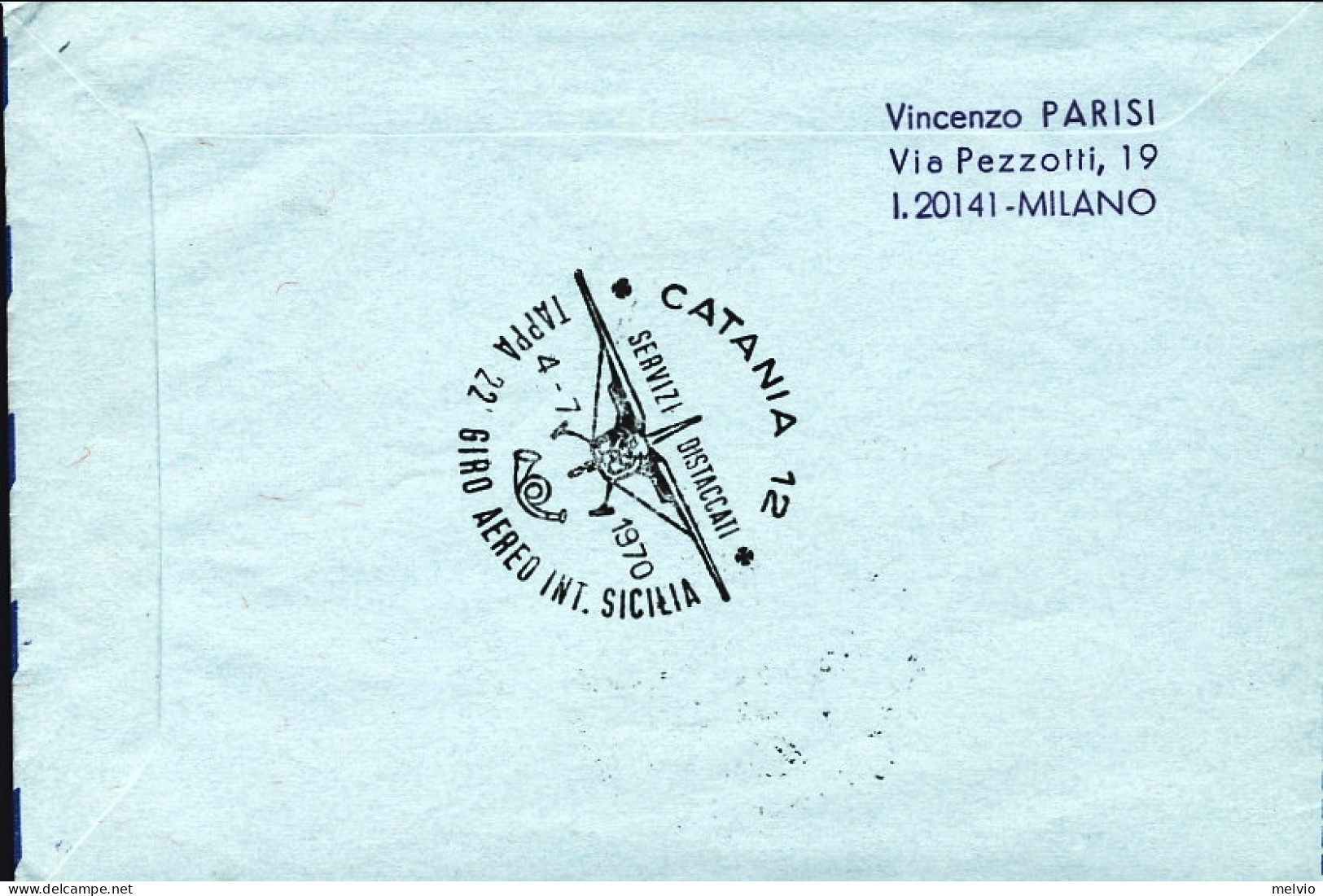 1970-Svizzera Per Il 22^ Giro Aereo Internazionale Di Sicilia Del 4 Luglio - First Flight Covers