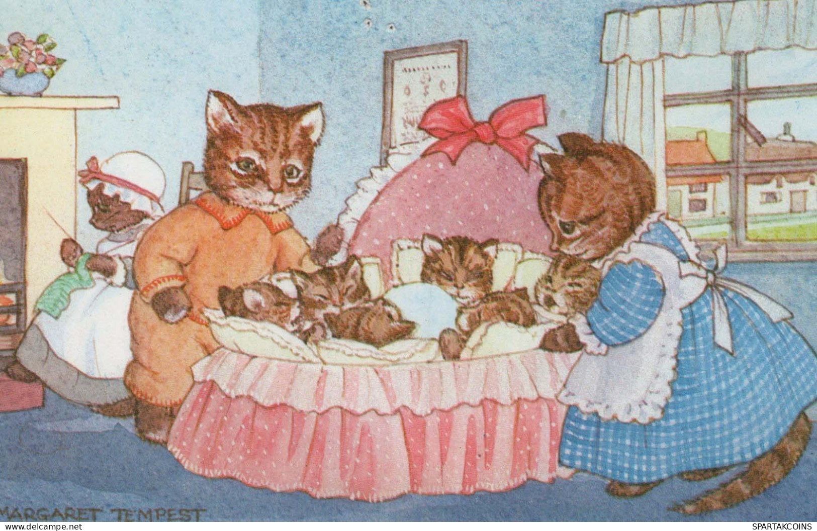 CAT KITTY Animals Vintage Postcard CPA #PKE758.GB - Chats