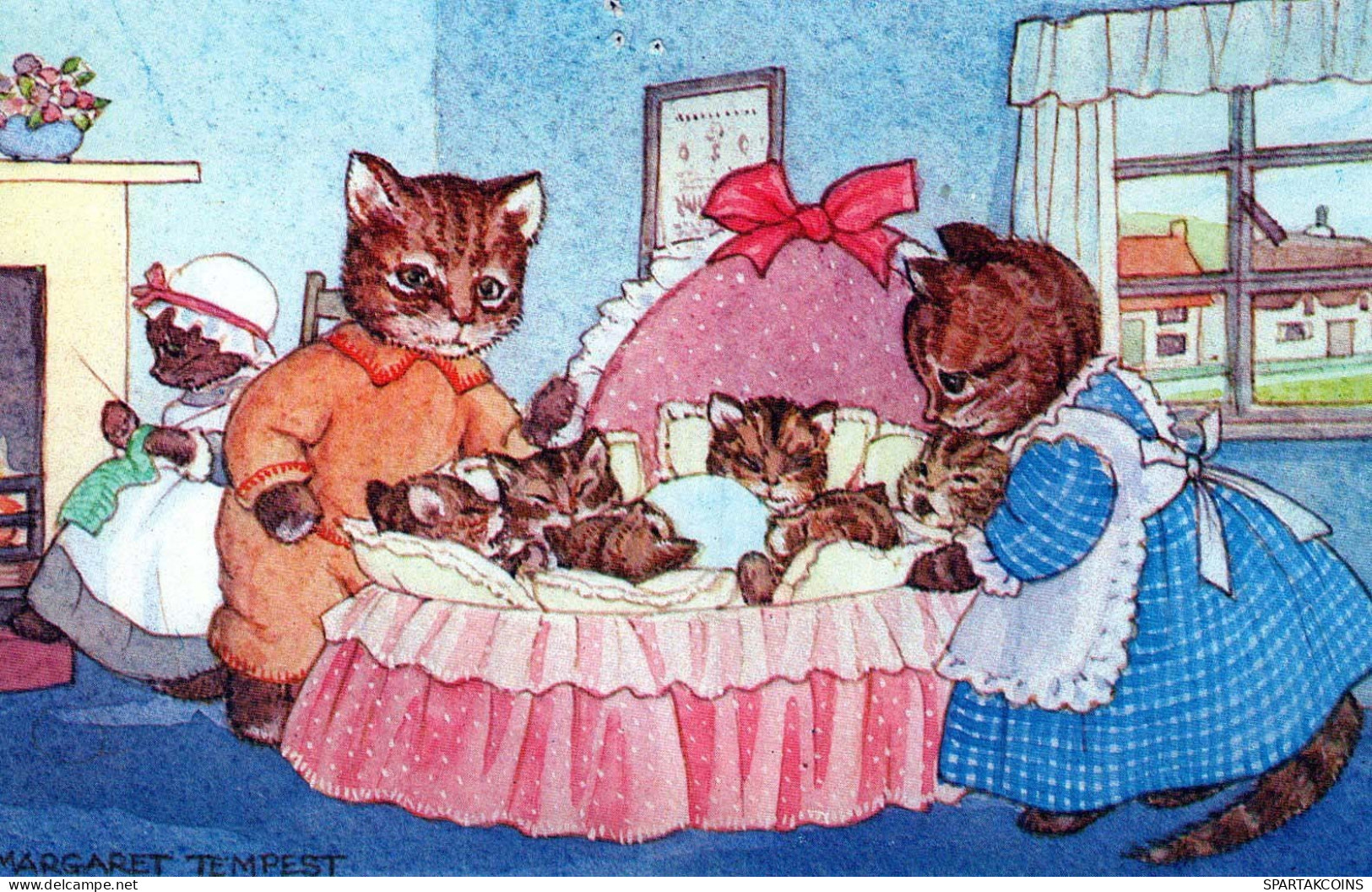 CAT KITTY Animals Vintage Postcard CPA #PKE758.GB - Chats