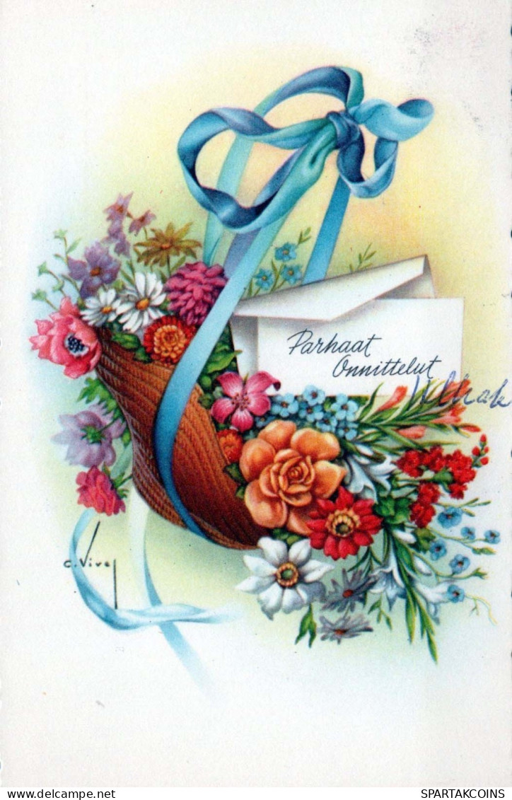 FLOWERS Vintage Postcard CPSMPF #PKG057.GB - Flowers