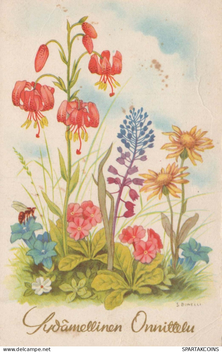 FLOWERS Vintage Postcard CPA #PKE513.GB - Flowers