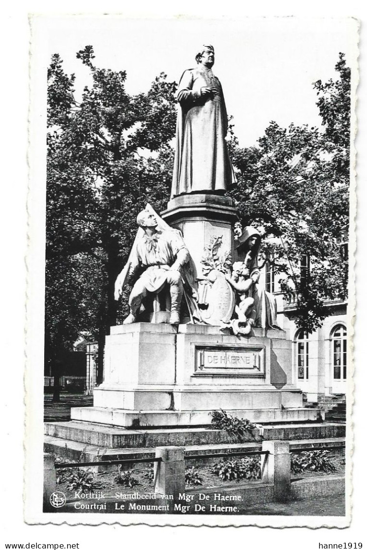 Kortrijk Standbeeld Van Mgr De Haerne Foto Prentkaart Courtrai Htje - Kortrijk