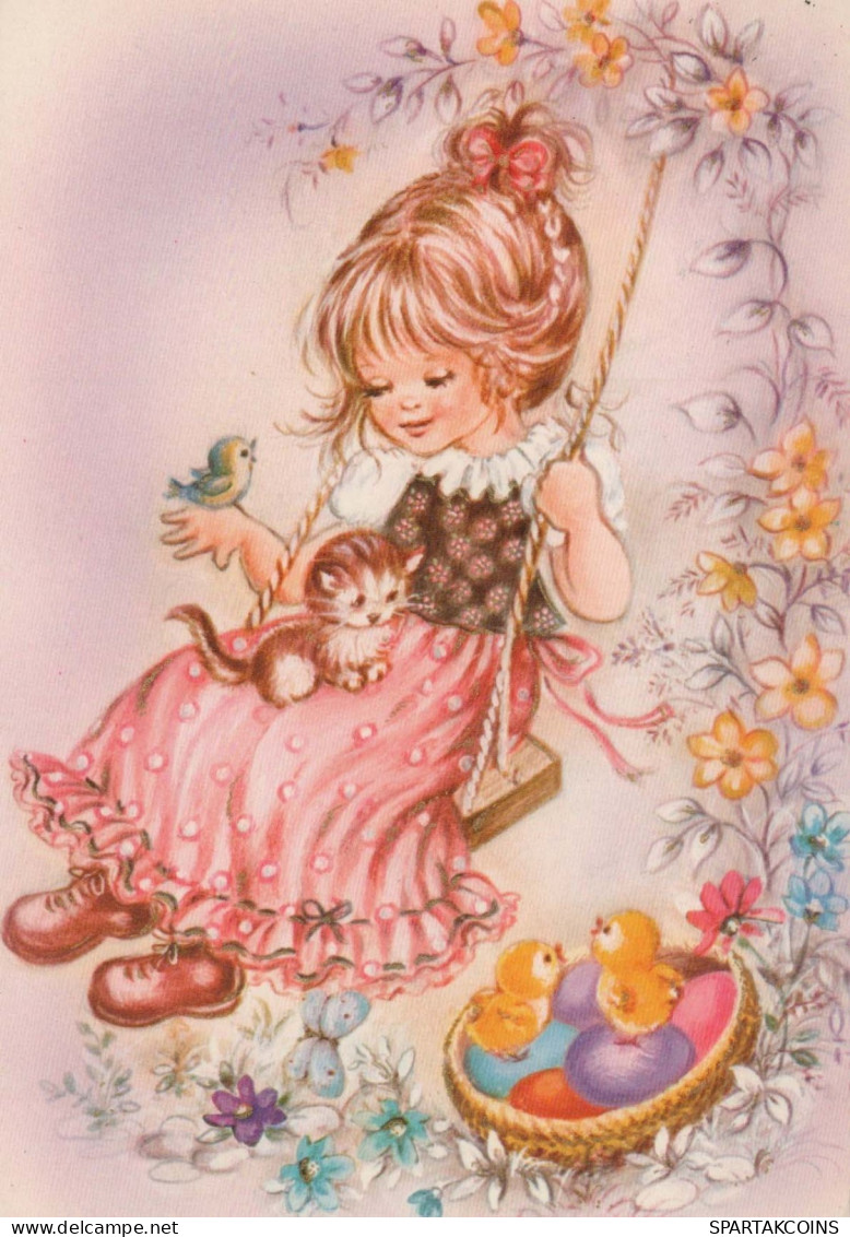 EASTER CHILDREN Vintage Postcard CPSM #PBO242.GB - Pâques