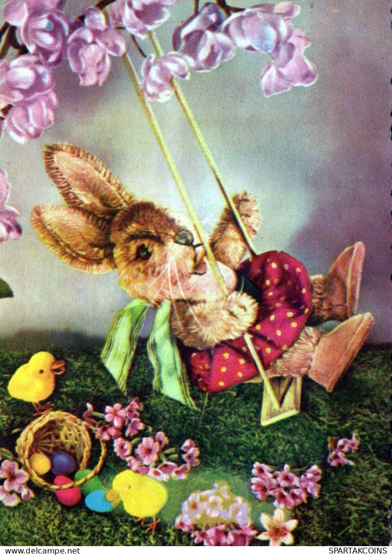 EASTER RABBIT Vintage Postcard CPSM #PBO373.GB - Pâques