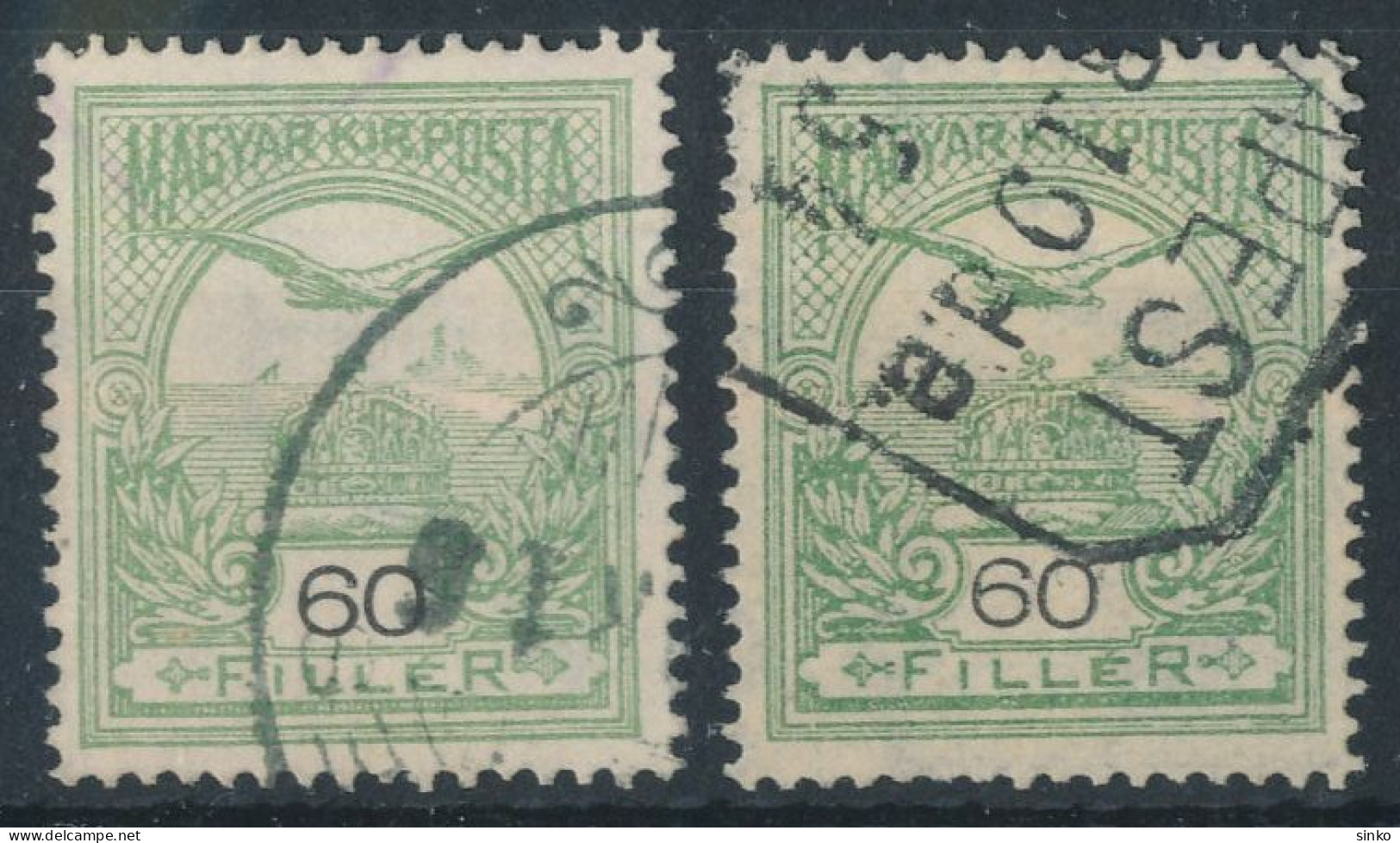 1908. Turul 60f Stamps - Gebruikt