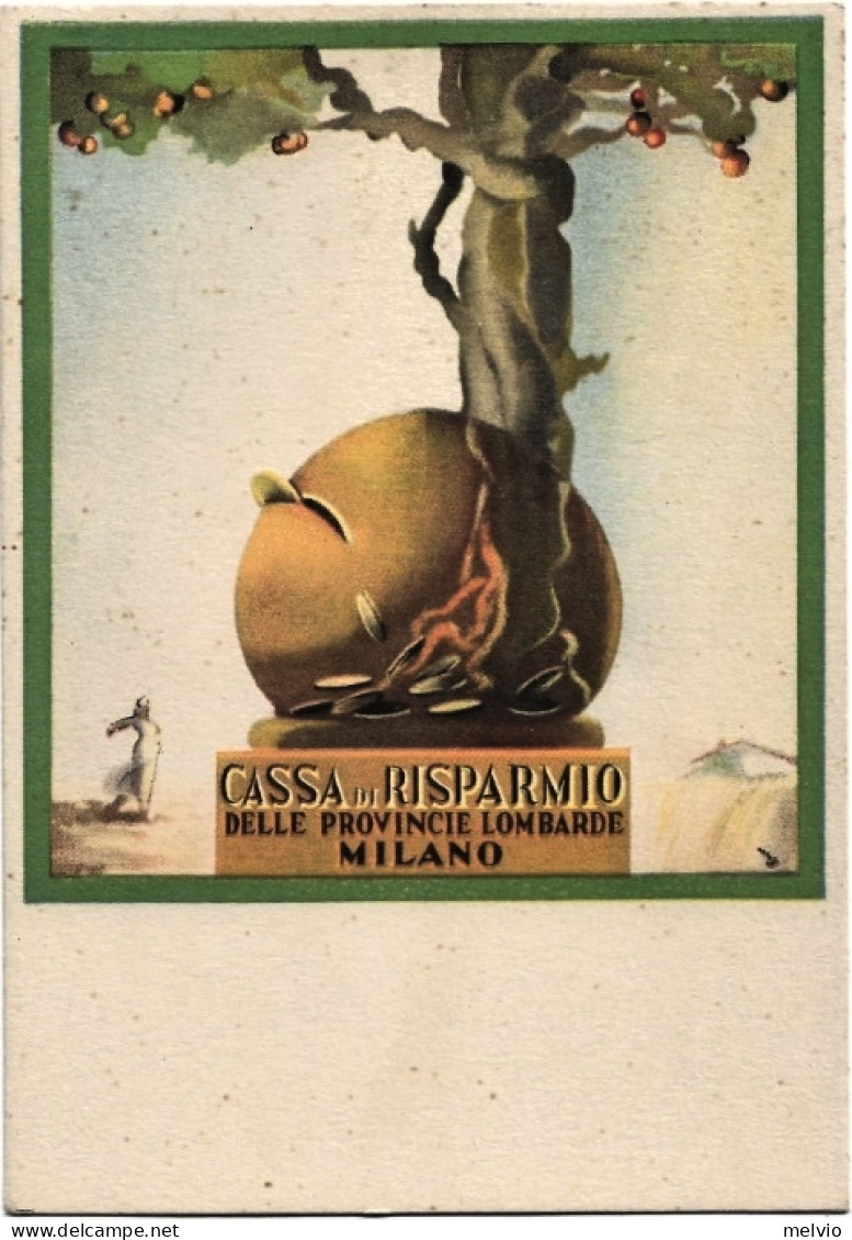 Cartolina Pubblicitaria Cassa Di Risparmio Delle Province Lombarde Milano - Pubblicitari