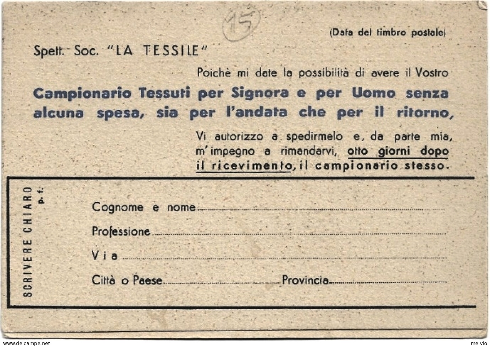 1941-cartolina Pubblicitaria La Tessile Di Milano Viaggiata - Werbepostkarten