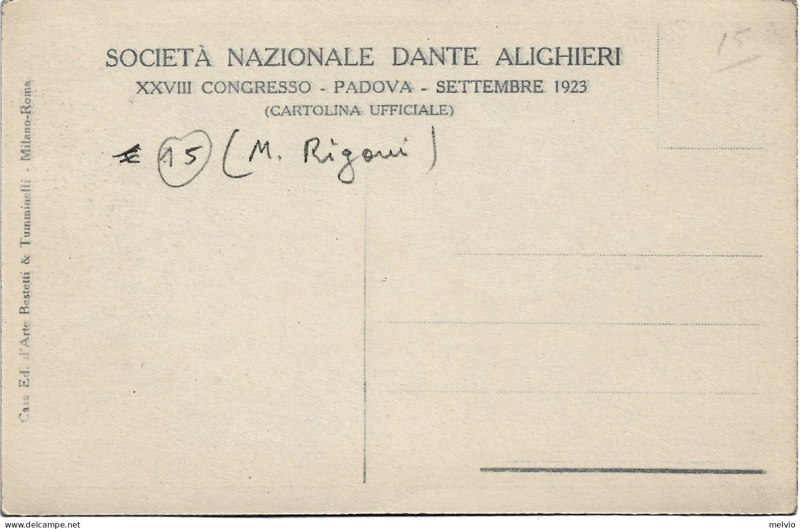 1923-Padova Dante Alighieri XXVIII^Congresso Societa' Nazionale - Padova (Padua)