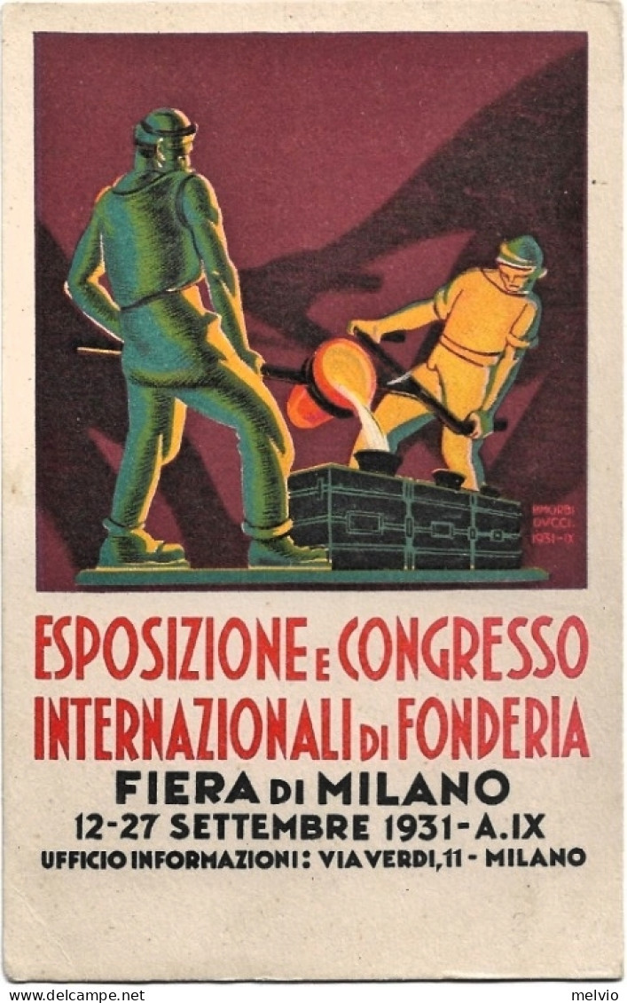 1931-Fiera Di Milano Esposizione E Congresso Internazionele Di Fonderia - Milano (Mailand)