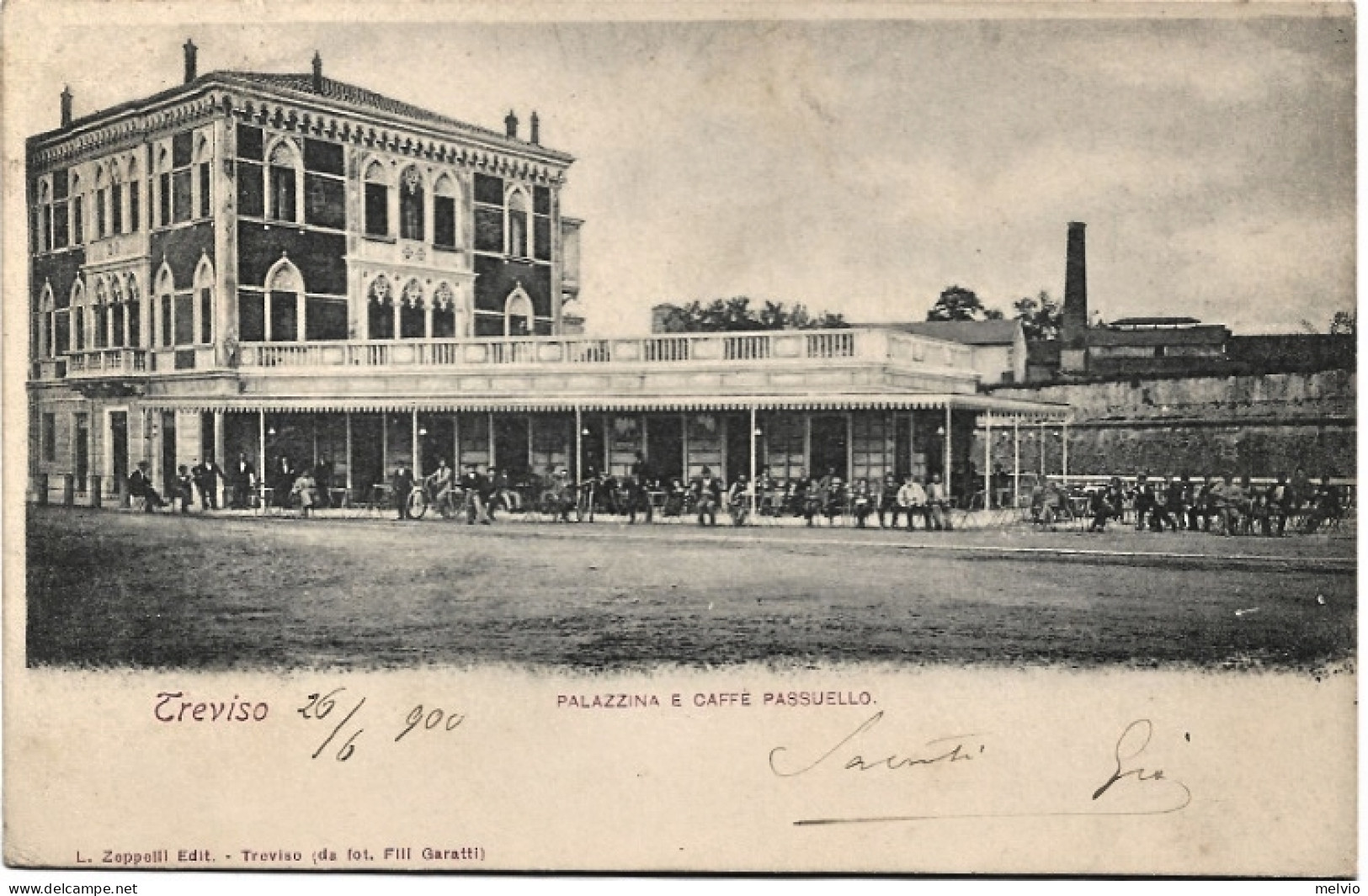 1900-Treviso Palazzine E Caffe Passuello, Viaggiata - Treviso