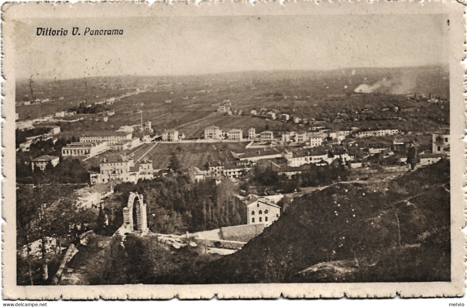 1910-Treviso Vittorio V. Panorama, Viaggiata - Treviso