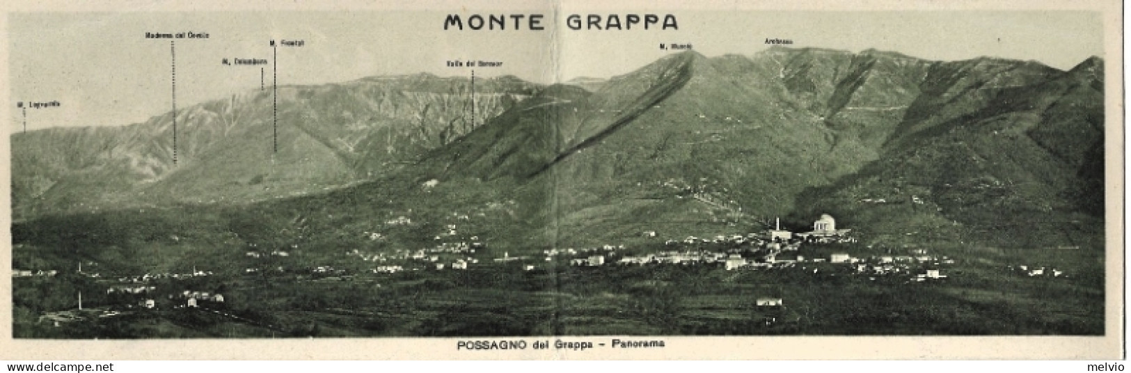 1930circa-Treviso Possagno Del Grappa Panorama Cartolina Doppia - Treviso