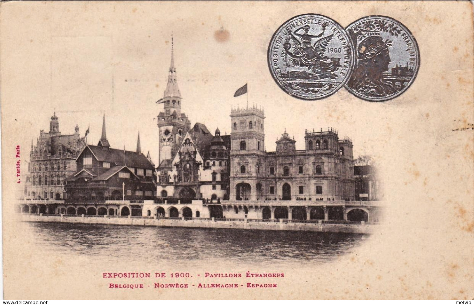 1900-Francia Dell'esposizione Universale1900-di Parigi "Pavillons Etrangers Belg - 1877-1920: Periodo Semi Moderno