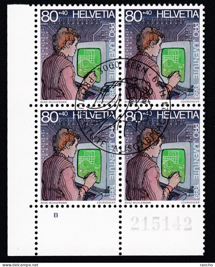 PRO/J. COLLECTION 4xBLOCS DE 4 OBLITERES 1er/J.24.11.1989.C/S.B.K. Nr:J311/14. Y&TELLIER Nr:1333/36. MICHEL Nr:1405/08. - Used Stamps