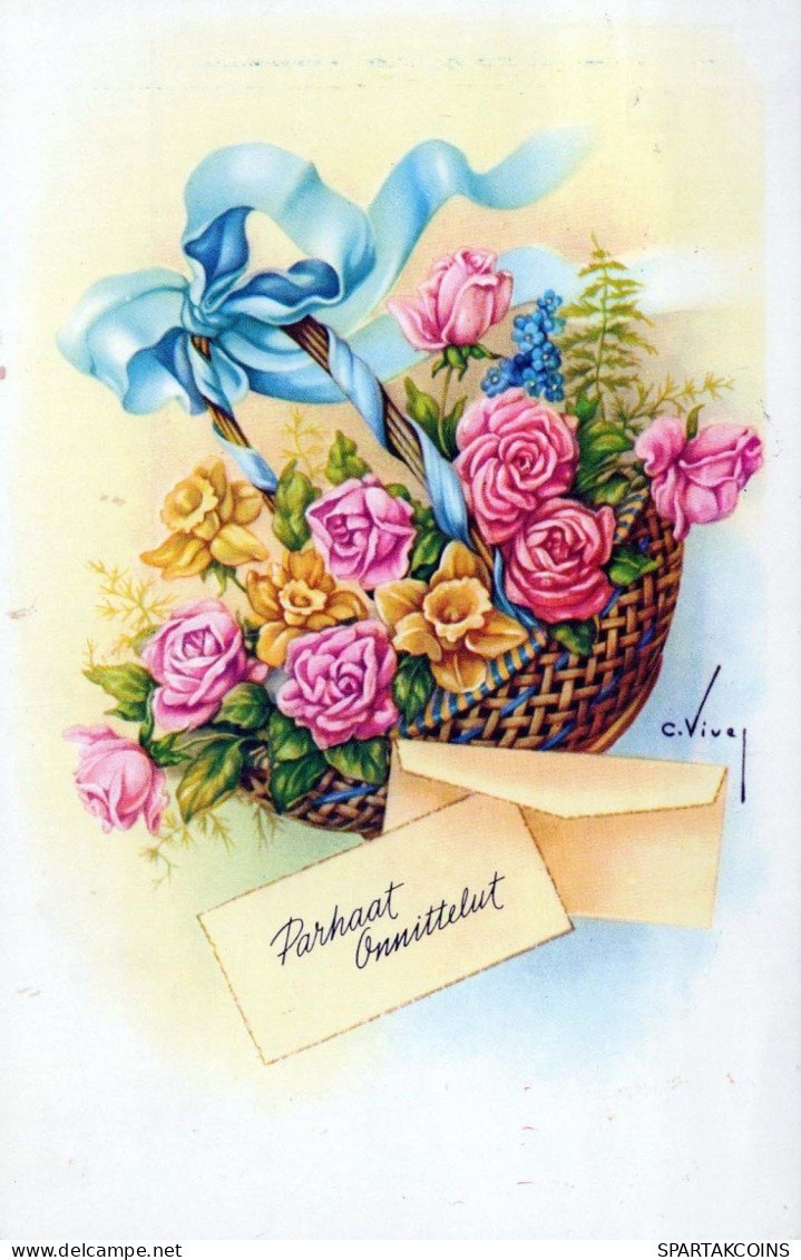 FLORES Vintage Tarjeta Postal CPSMPF #PKG058.ES - Flores