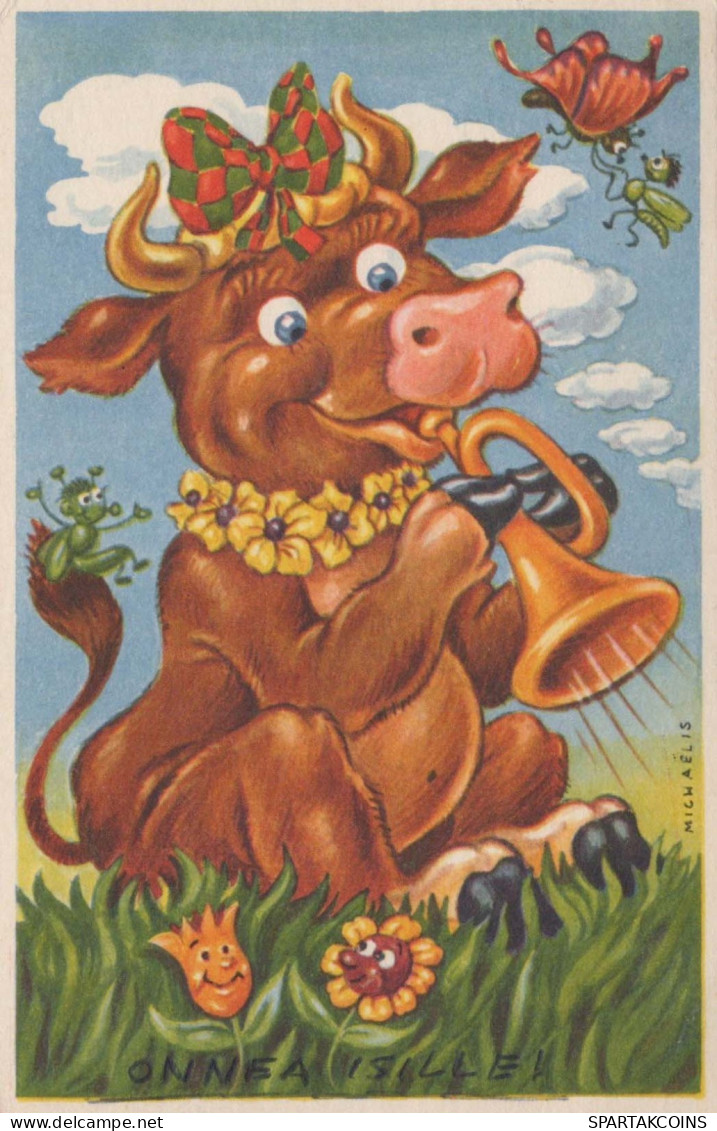 VACA Animales Vintage Tarjeta Postal CPA #PKE885.ES - Vacas