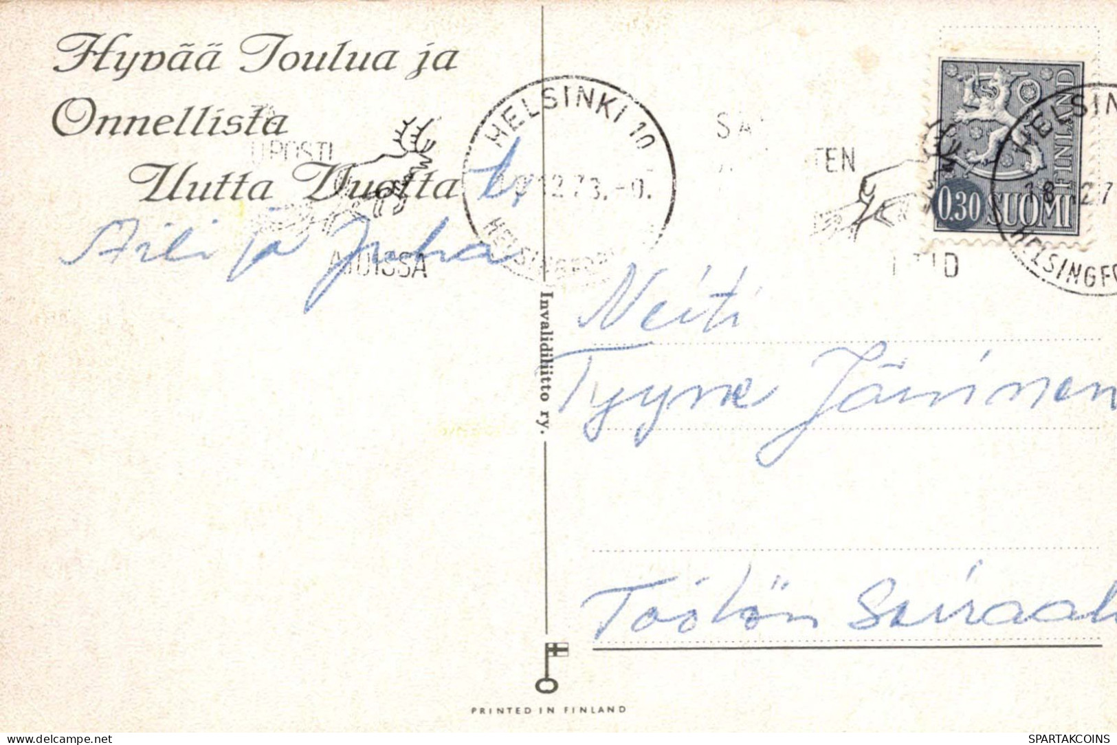 Feliz Año Navidad GNOMO Vintage Tarjeta Postal CPSMPF #PKD995.ES - Neujahr