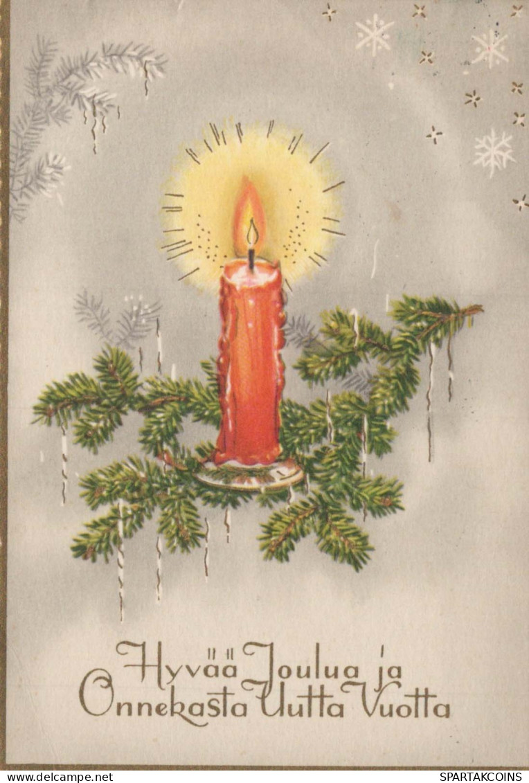 Feliz Año Navidad VELA Vintage Tarjeta Postal CPSMPF #PKD005.ES - Neujahr