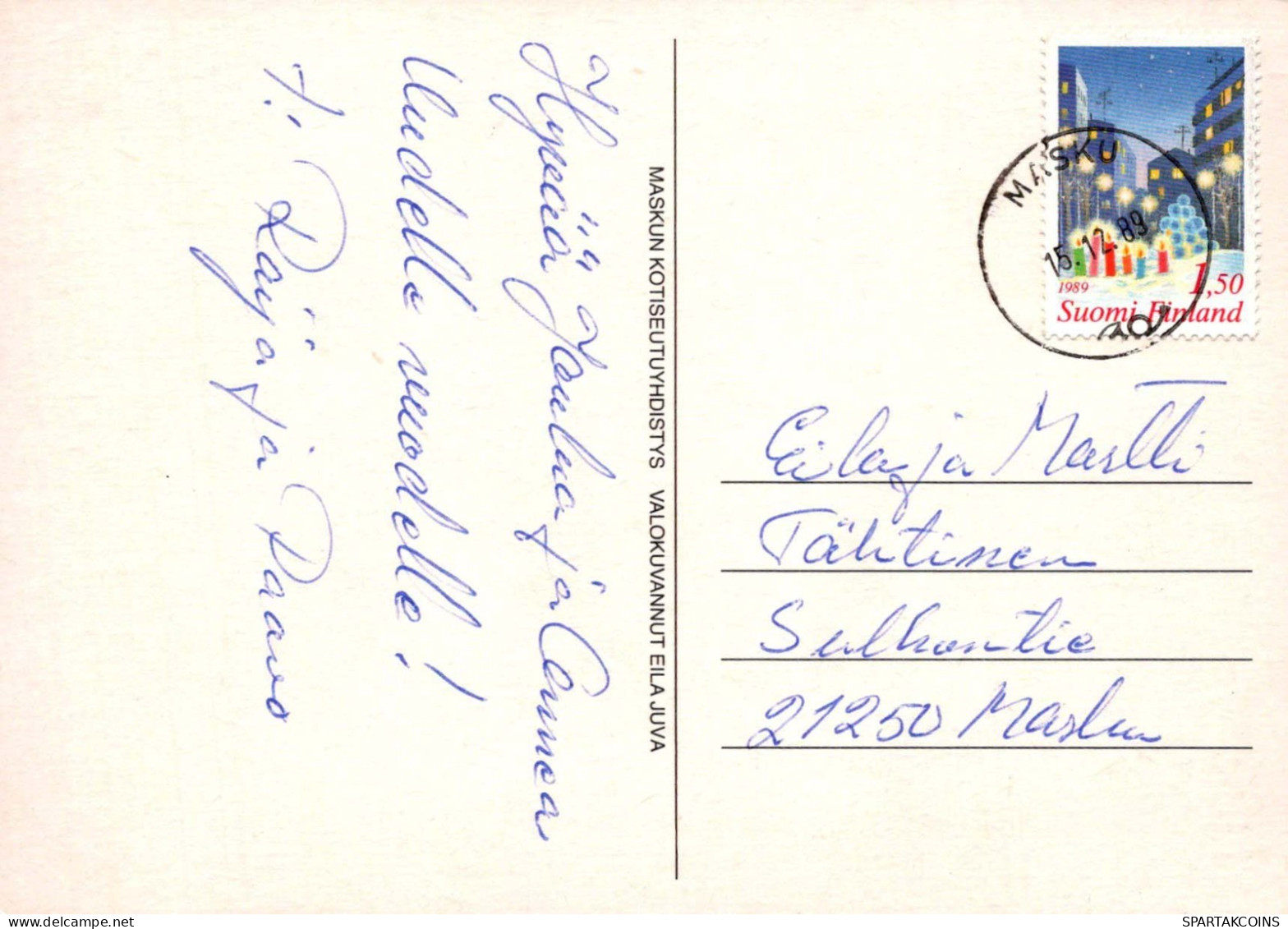 Feliz Año Navidad VELA Vintage Tarjeta Postal CPSM #PBN932.ES - Neujahr