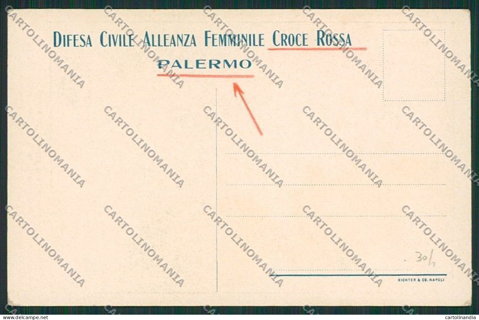 Palermo Città Croce Rossa CRI Cartolina QQ0511 - Palermo