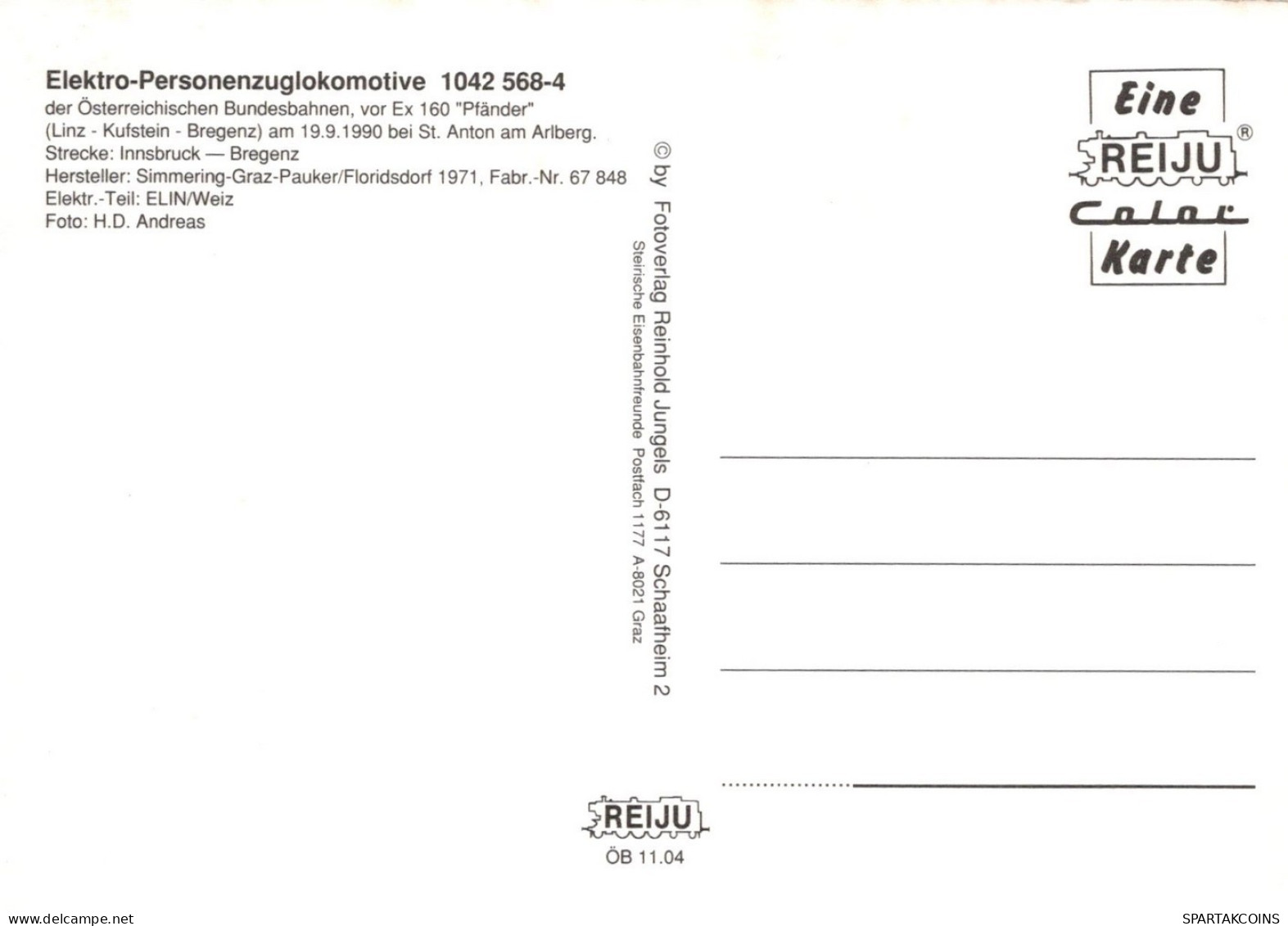 TREN TRANSPORTE Ferroviario Vintage Tarjeta Postal CPSM #PAA836.ES - Eisenbahnen