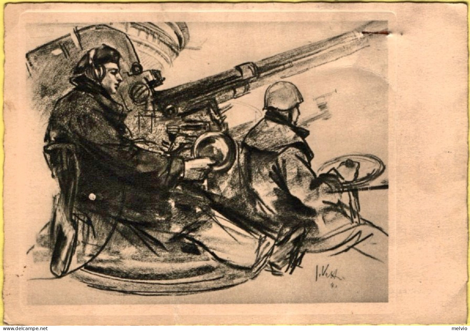 1941-Cointraerea Illustratore Vatteroni Affrancata 25c.Fratellanza D'armi Cartol - Patriotiques
