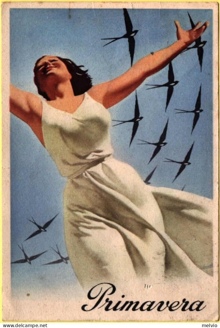 1942-Primavera (Elmitolo) Illustratore Boccasile Viaggiata - Patriotiques
