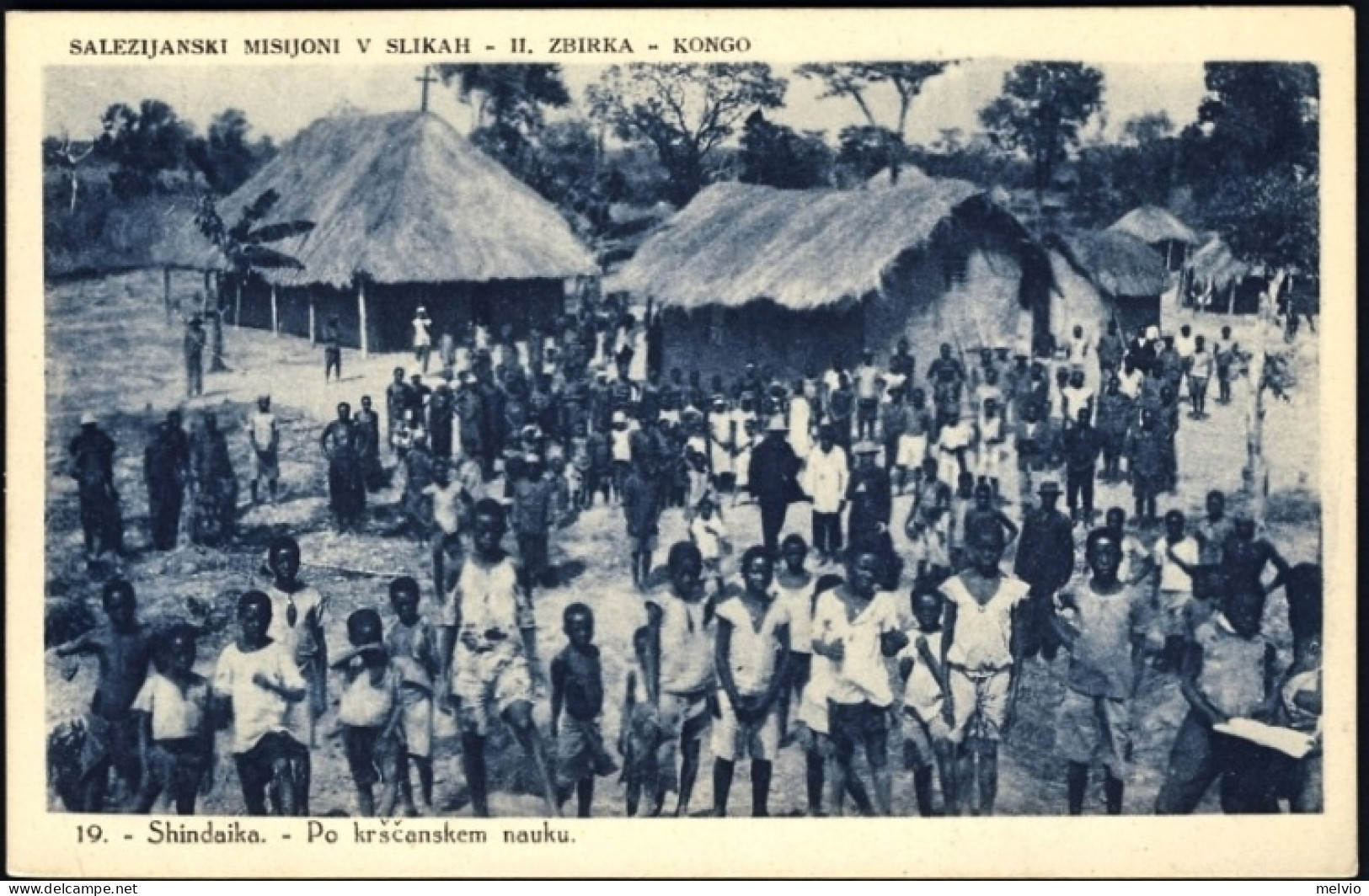1945-Cartolina Dei Missionari Salesiani Villaggio Congolese Affrancata Con Coppi - Storia Postale