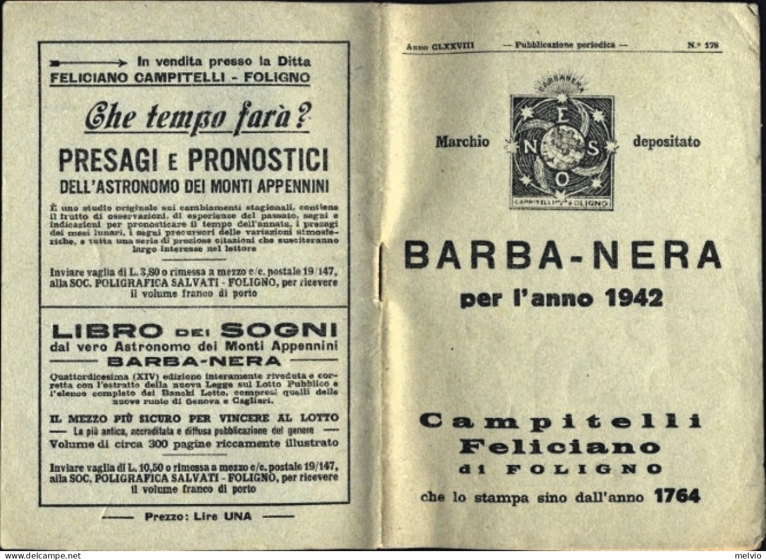 1942-almanacco Barba Nera Libricino Di 64 Pagine Con Varie Illustrazioni Dimensi - Small : 1941-60