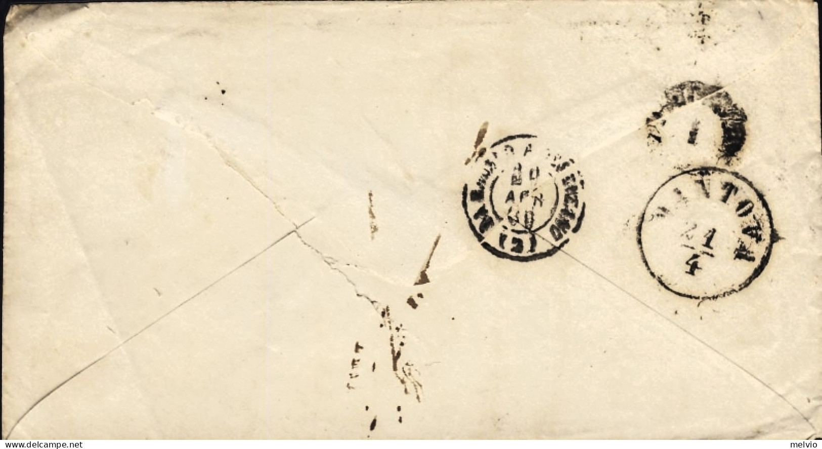 1866-lettera Per Mantova Affrancata 60c. Vittorio Emanuele II Con Annullo Di Mil - Poststempel