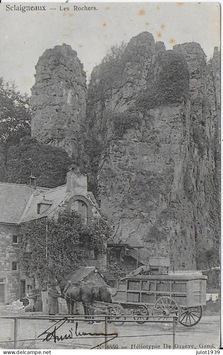 SCLAIGNEAUX ..-- Rochers Et ATTELAGE De CHEVAUX . 1908 Vers ANVERS ( Mr Jos. VANDERVLOET ) . - Andenne