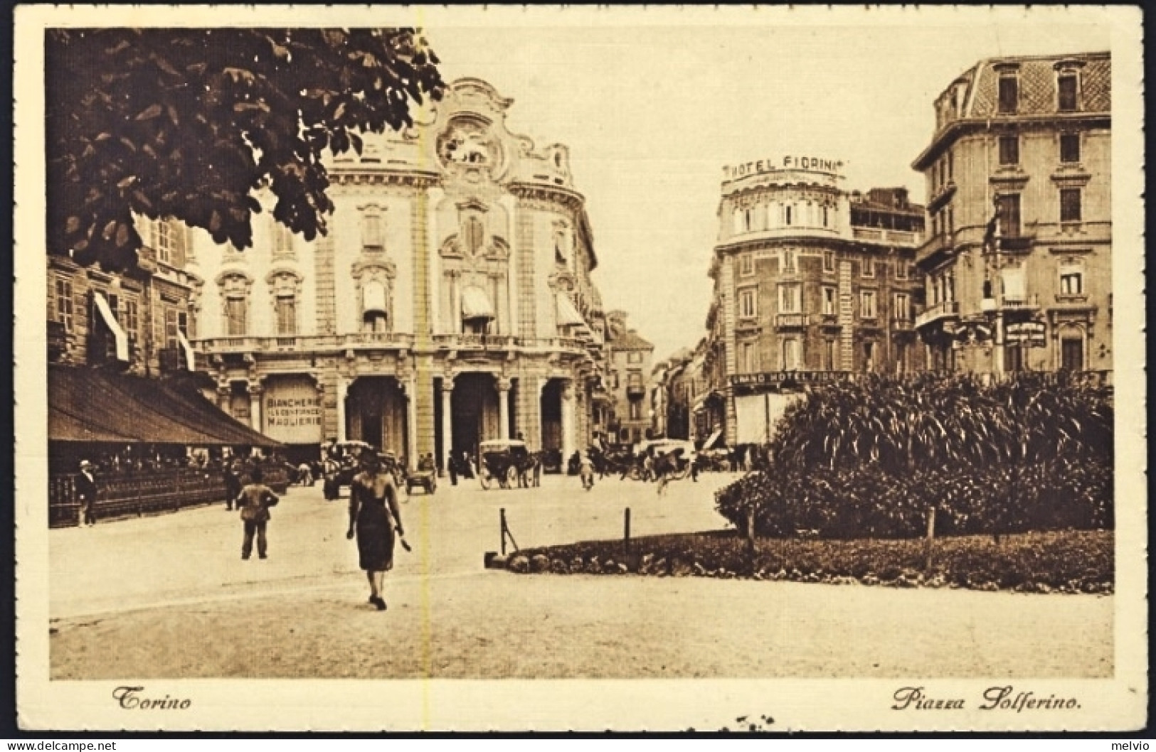 1920-Torino Piazza Solferino Cartolina Viaggiata Con Annullo Esposizione Filatel - Autres & Non Classés