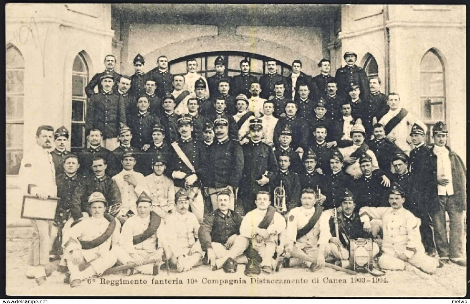 1904-cartolina Di Creta Reggimento Fanteria 10^ Compagnia Distaccamento Di Canea - Regiments