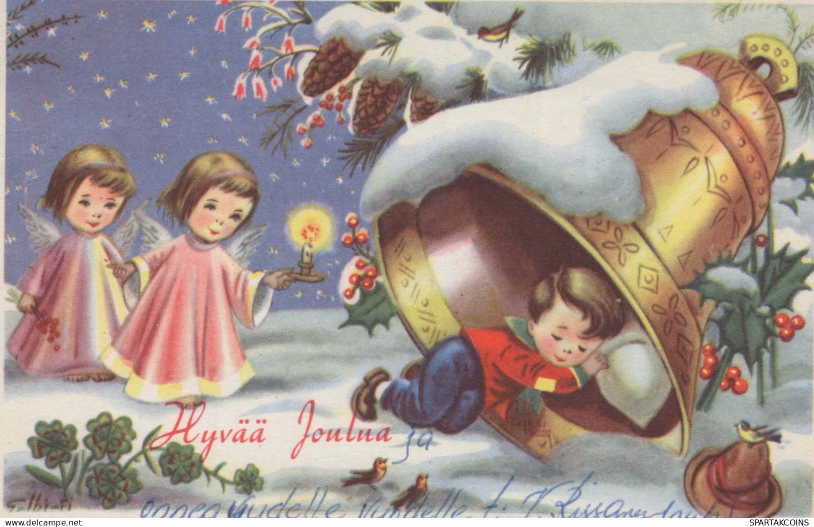 ANGE Noël Vintage Carte Postale CPA #PKE134.FR - Engel