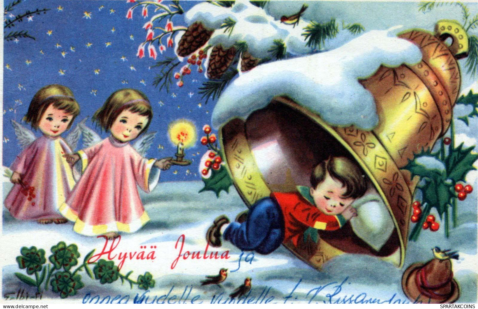 ANGE Noël Vintage Carte Postale CPA #PKE134.FR - Engel