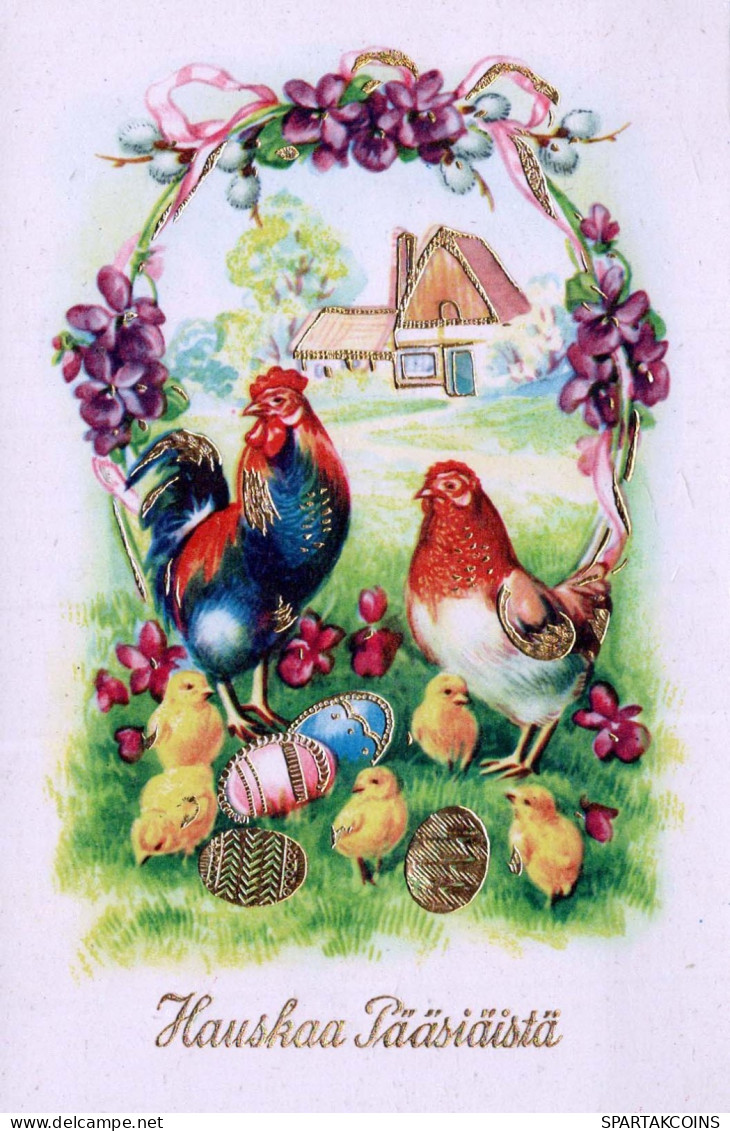 PÂQUES POULET ŒUF Vintage Carte Postale CPA #PKE068.FR - Pâques