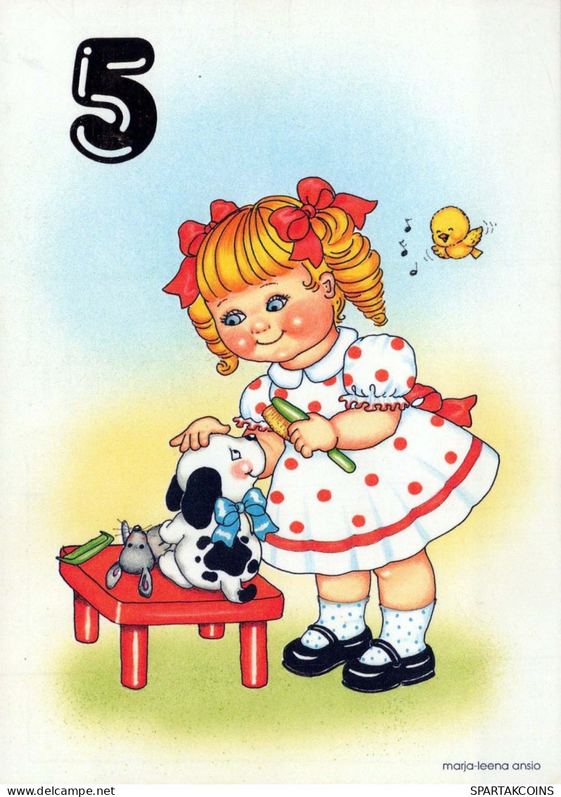 JOYEUX ANNIVERSAIRE 5 Ans FILLE ENFANTS Vintage Carte Postale CPSM #PBU006.FR - Anniversaire