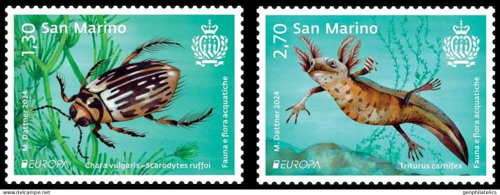 SAN MARINO 2024 Europa CEPT. Underwater Fauna & Flora - Fine Set MNH - Nuovi