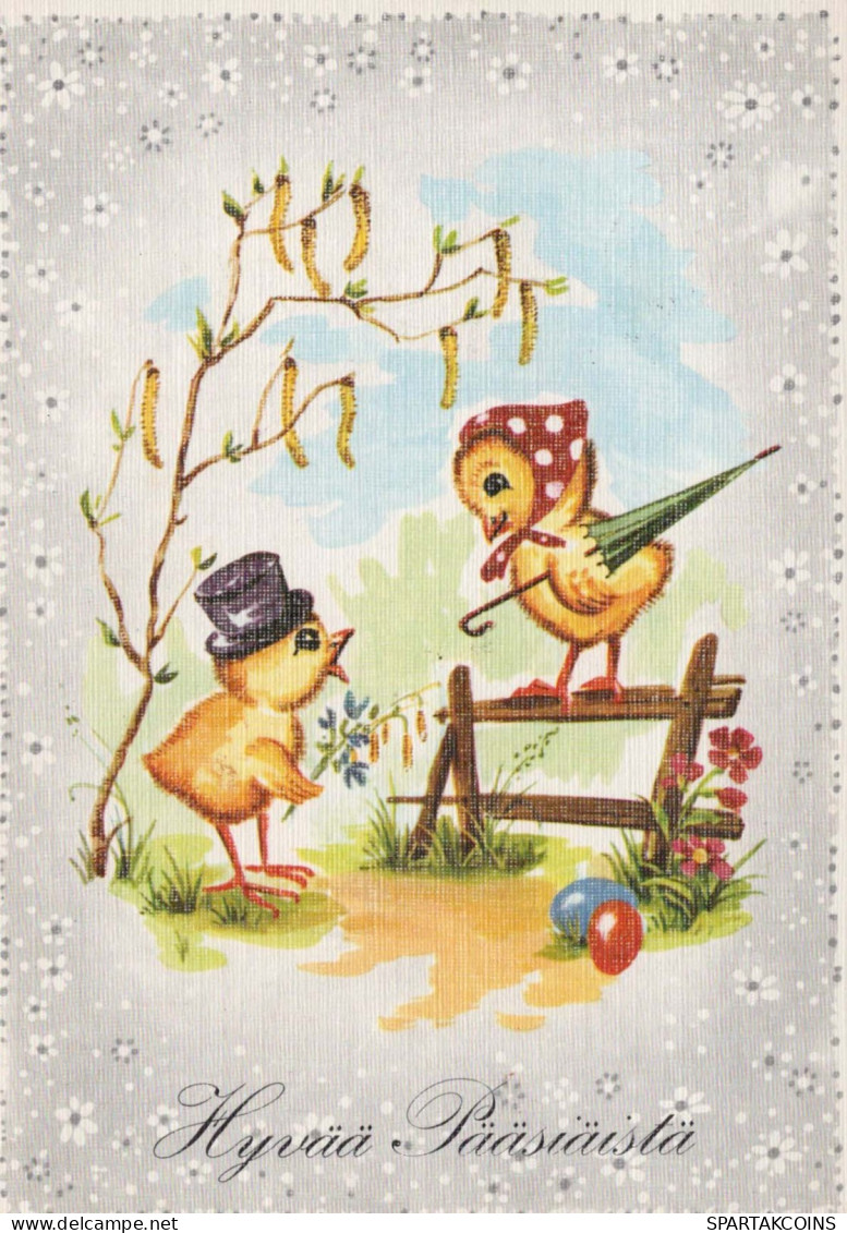 PÂQUES POULET ŒUF Vintage Carte Postale CPSM #PBO688.FR - Pâques