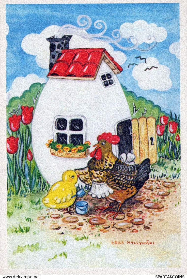 PÂQUES POULET ŒUF Vintage Carte Postale CPSM #PBO813.FR - Pâques