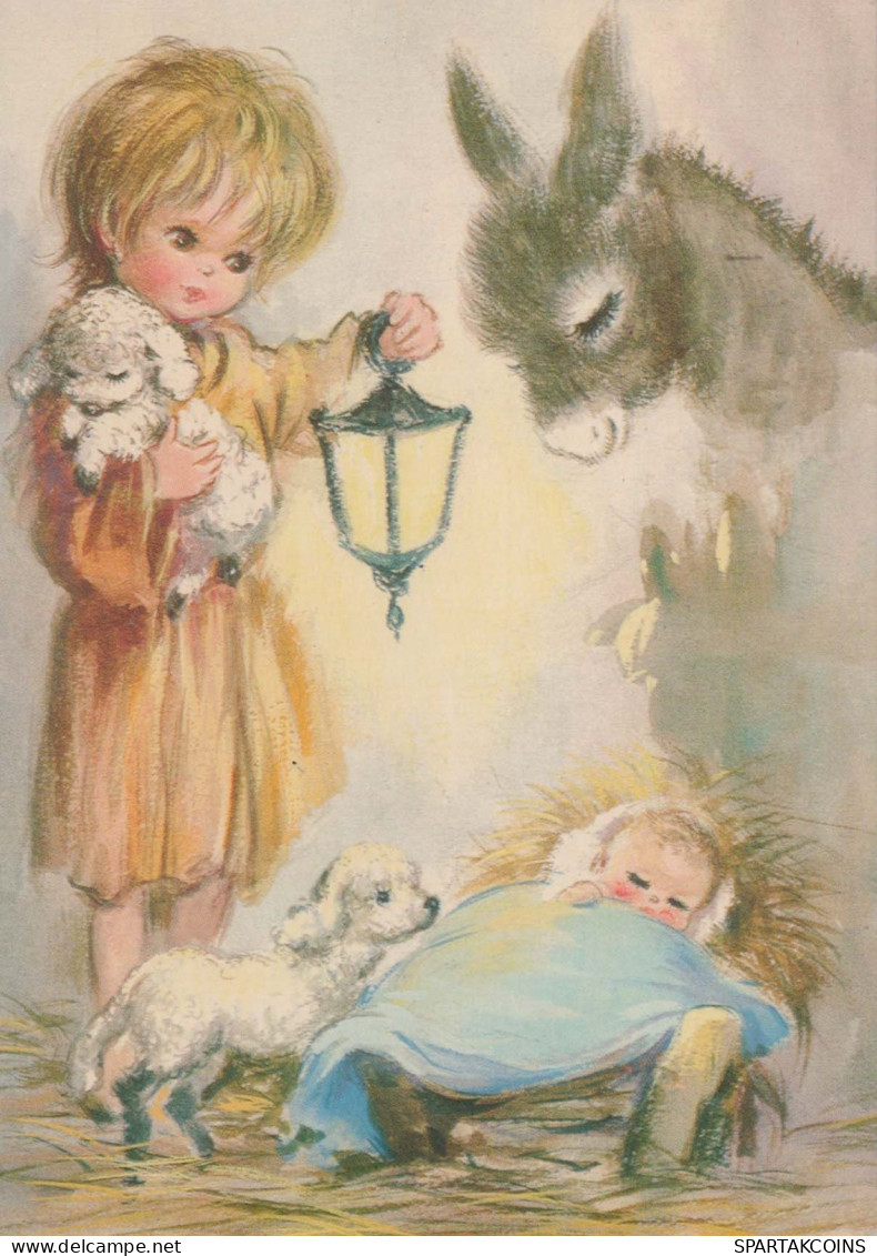 ENFANTS Scène Paysage Bébé JÉSUS Vintage Carte Postale CPSM #PBB595.FR - Scènes & Paysages