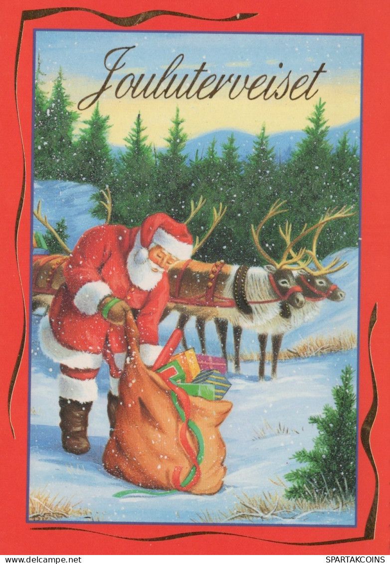 PÈRE NOËL NOËL Fêtes Voeux Vintage Carte Postale CPSM #PAJ964.FR - Santa Claus
