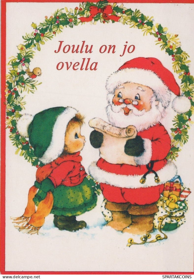 PÈRE NOËL ENFANT NOËL Fêtes Voeux Vintage Carte Postale CPSM #PAK246.FR - Santa Claus
