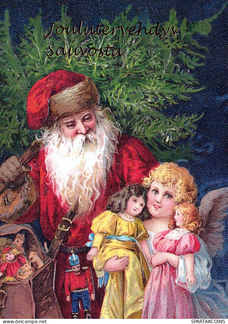 PÈRE NOËL ENFANT NOËL Fêtes Voeux Vintage Carte Postale CPSM #PAK327.FR - Santa Claus