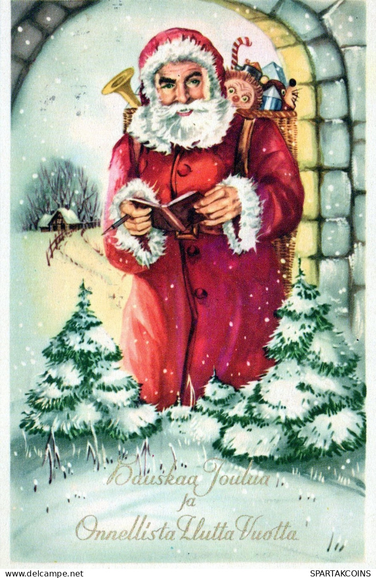 PÈRE NOËL NOËL Fêtes Voeux Vintage Carte Postale CPSMPF #PAJ480.FR - Santa Claus