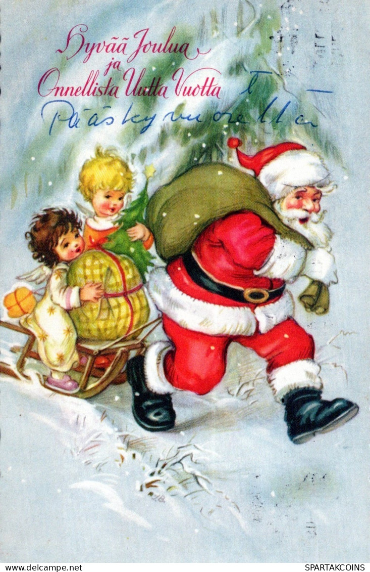 PÈRE NOËL NOËL Fêtes Voeux Vintage Carte Postale CPSMPF #PAJ413.FR - Santa Claus