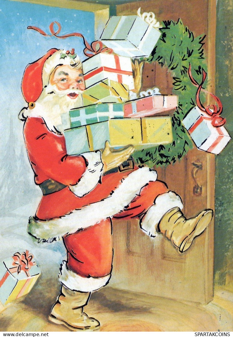 PÈRE NOËL NOËL Fêtes Voeux Vintage Carte Postale CPSM #PAJ686.FR - Santa Claus